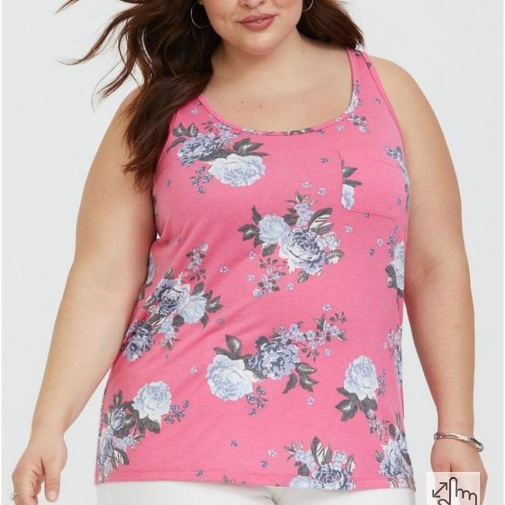 Torrid Pocket Feather Light Slub Scoop Neck Tank